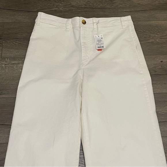 Marine Layer Bridget Slim Wide Leg Crop White Ivory Pants Sz 12 NWT $128 - Picture 5 of 10